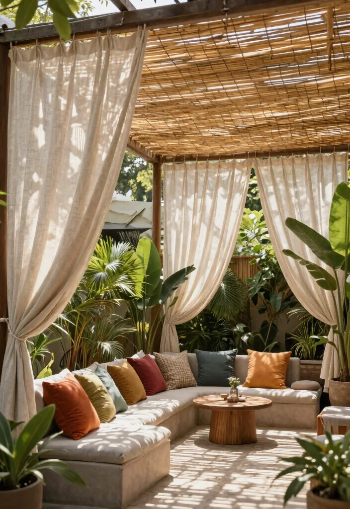 17 Terrace Interior Design Ideas With Modern Comfort 6 17 Terrace Interior Design Ideas With Modern Comfort - 6. Natural Shades for Comfort 1