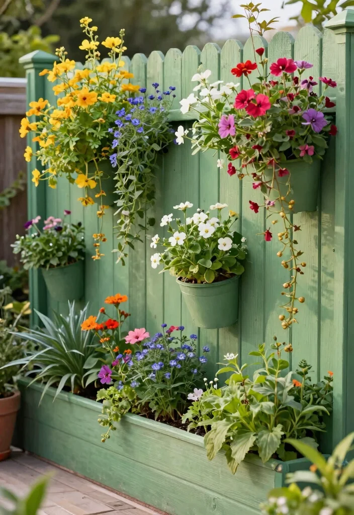 17 Wood Fence Styles Ideas That Elevate Any Yard - 12. Vertical Garden Fence 1