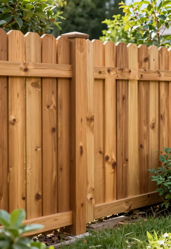 18 Cedar Fence Ideas With Classic Warm Tone - 13. Multi-Height Cedar Fence 1