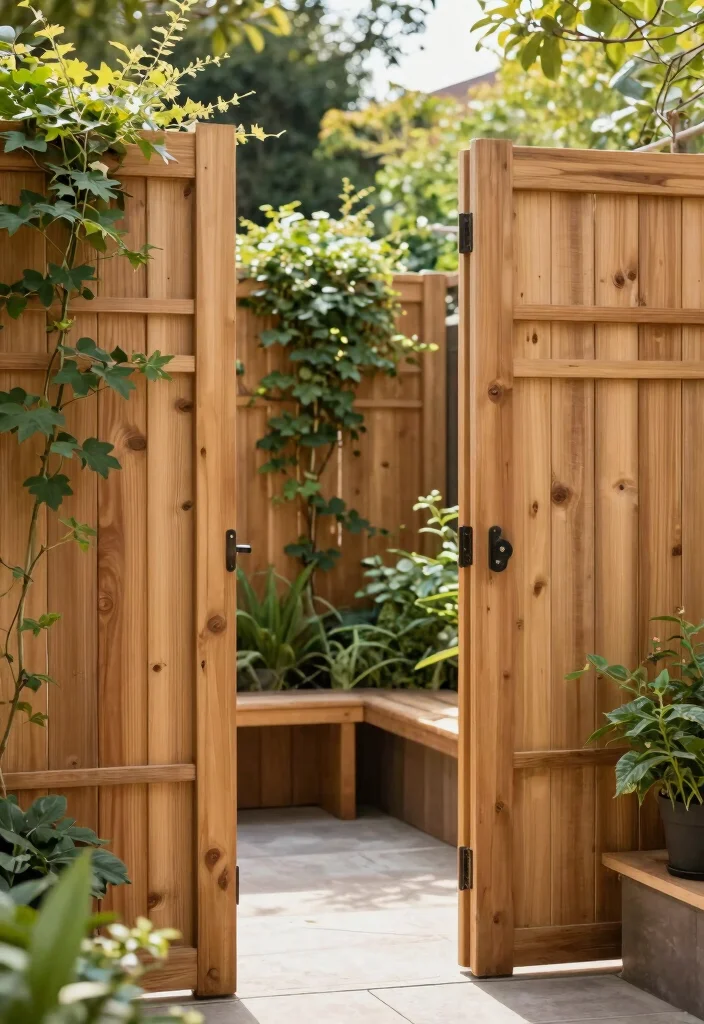 18 Cedar Fence Ideas With Classic Warm Tone - 17. Functional Cedar Privacy Screens 1