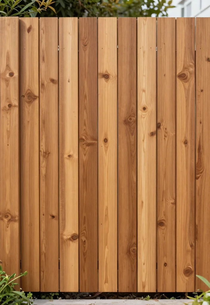 18 Cedar Fence Ideas With Classic Warm Tone - 6. Vertical Board Fence 1