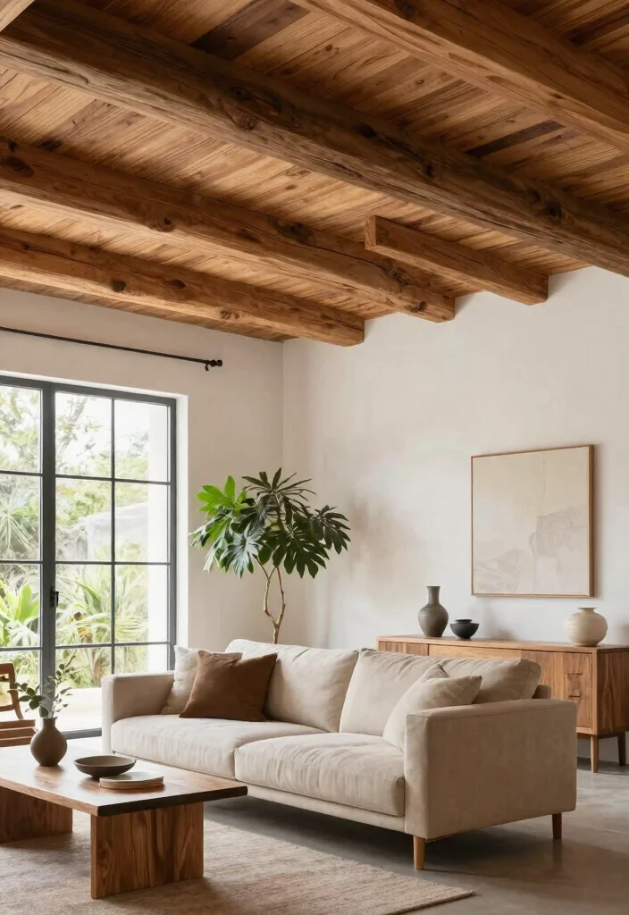 18 Drawing Room Pop Ceiling Design Ideas With Statement Detail - 5. Wood Accents for Warmth 1