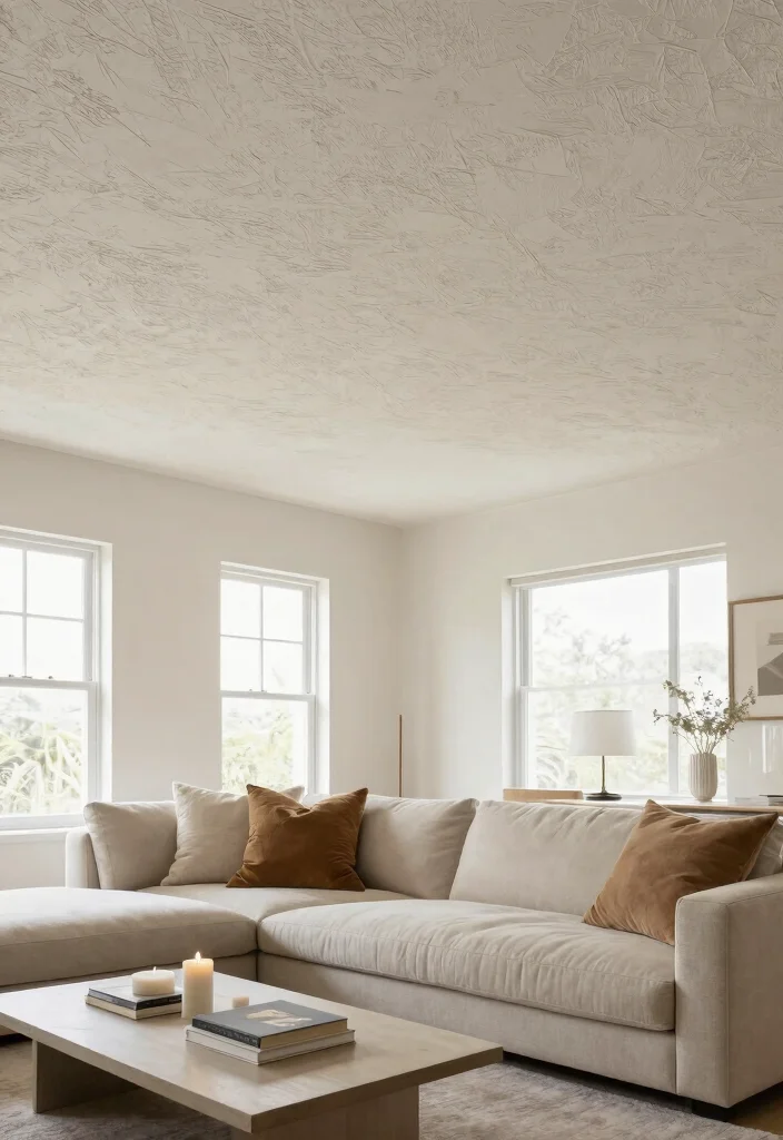 18 Drawing Room Pop Ceiling Design Ideas With Statement Detail - 7. Textured Ceilings for a Unique Feel 1