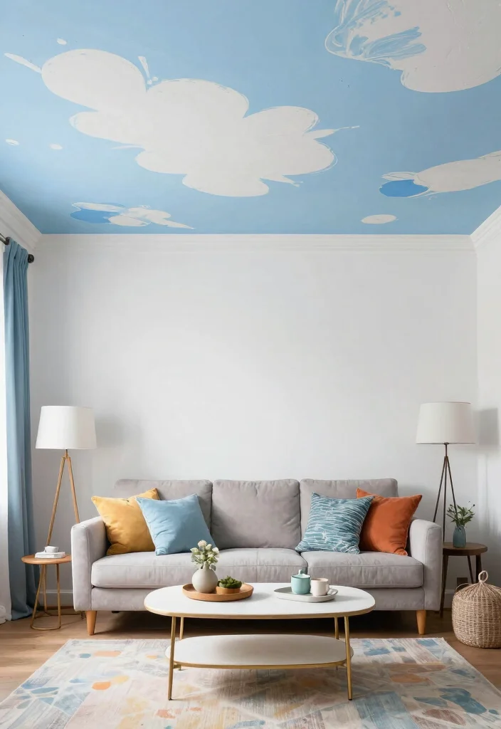 18 False Ceiling Ideas Living Rooms Will Love - 11. Painted Ceilings 1