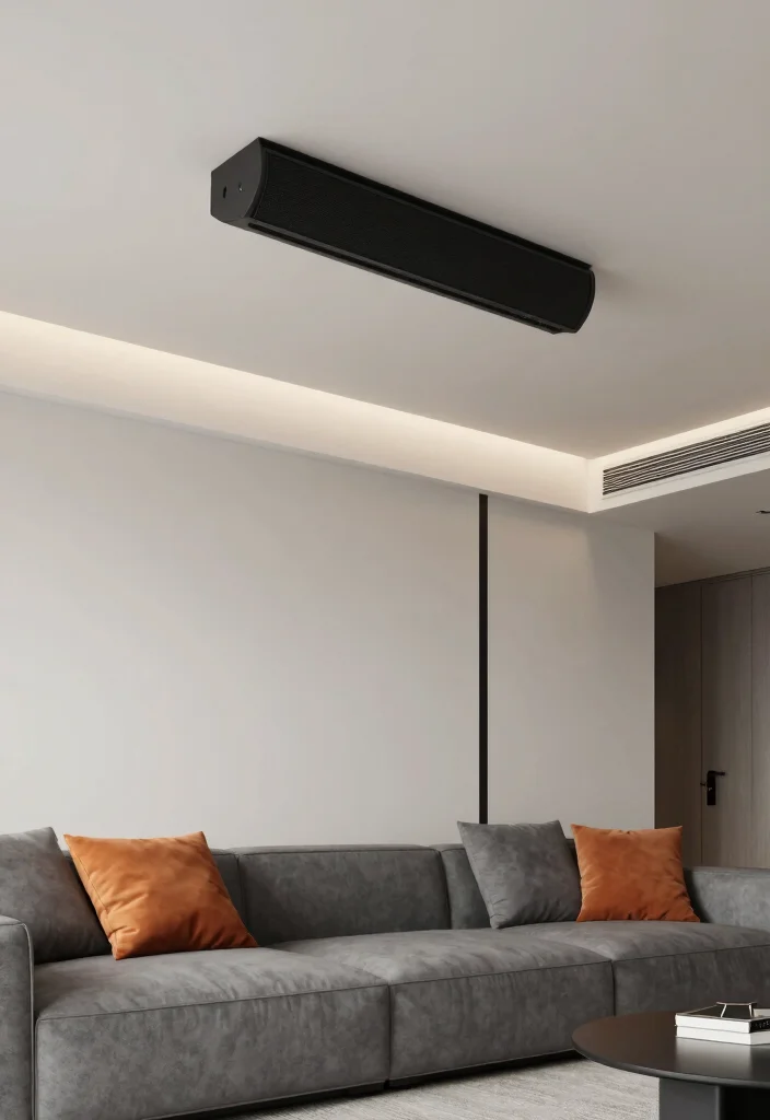 18 False Ceiling Ideas Living Rooms Will Love - 12. Integrated Sound Systems 1