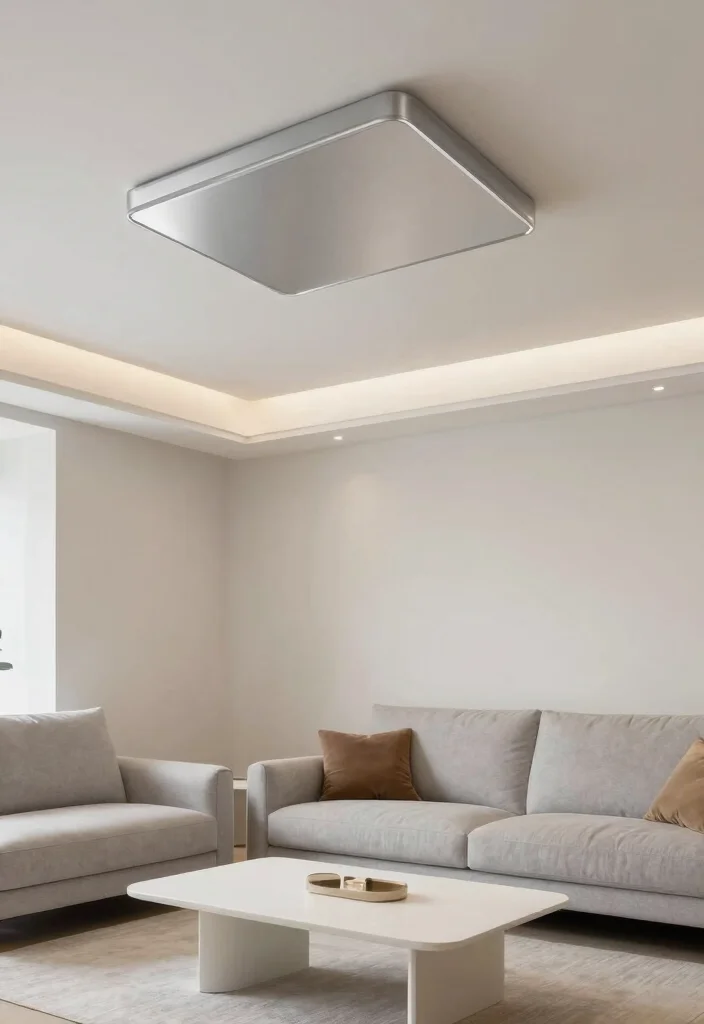 18 False Ceiling Ideas Living Rooms Will Love - 8. Minimalist Metal Accents 1