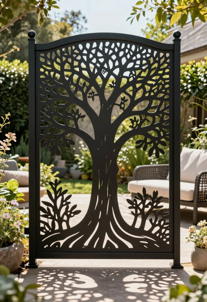 18 Fence Grill Design Modern Ideas With Bold Patterns - 10. Artistic Laser Cuts 1