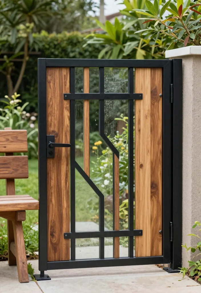 18 Fence Grill Design Modern Ideas With Bold Patterns - 11. Mixed Materials Magic 1