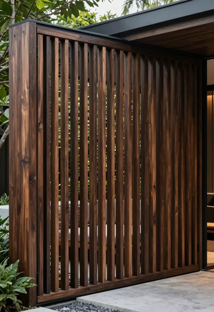 18 Fence Grill Design Modern Ideas With Bold Patterns - 13. Modern Privacy Slats 1