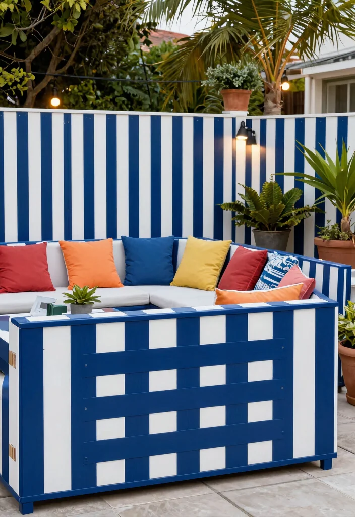 18 Fence Grill Design Modern Ideas With Bold Patterns - 2. Bold Stripes 1