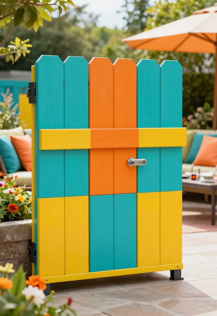 18 Fence Grill Design Modern Ideas With Bold Patterns - 8. Color Block Fusion 1
