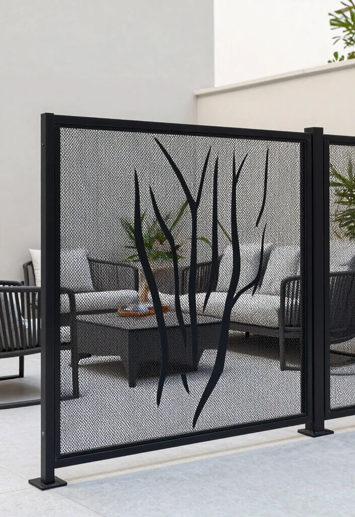 18 Fence Grill Design Modern Ideas With Bold Patterns - 9. Contemporary Mesh 1