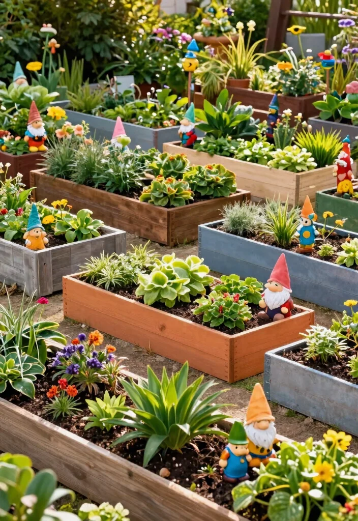 18 Garden Design Raised Beds Ideas With Organized Beauty - 10. Eclectic Mix of Raised Beds 1