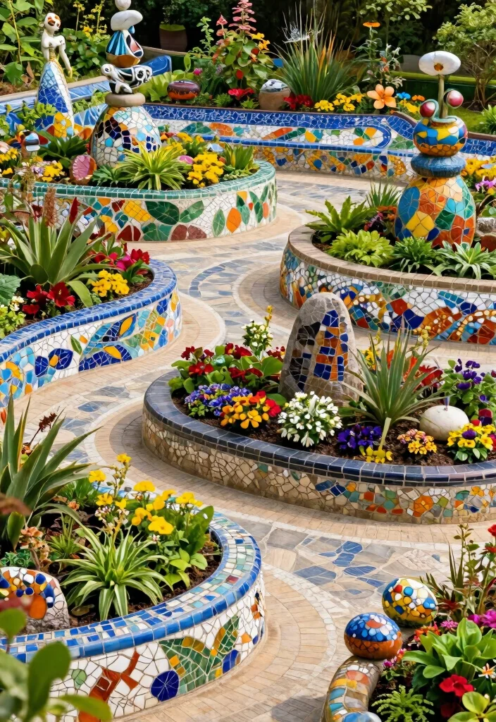 18 Garden Design Raised Beds Ideas With Organized Beauty - 15. Artistic Raised Bed Designs 1