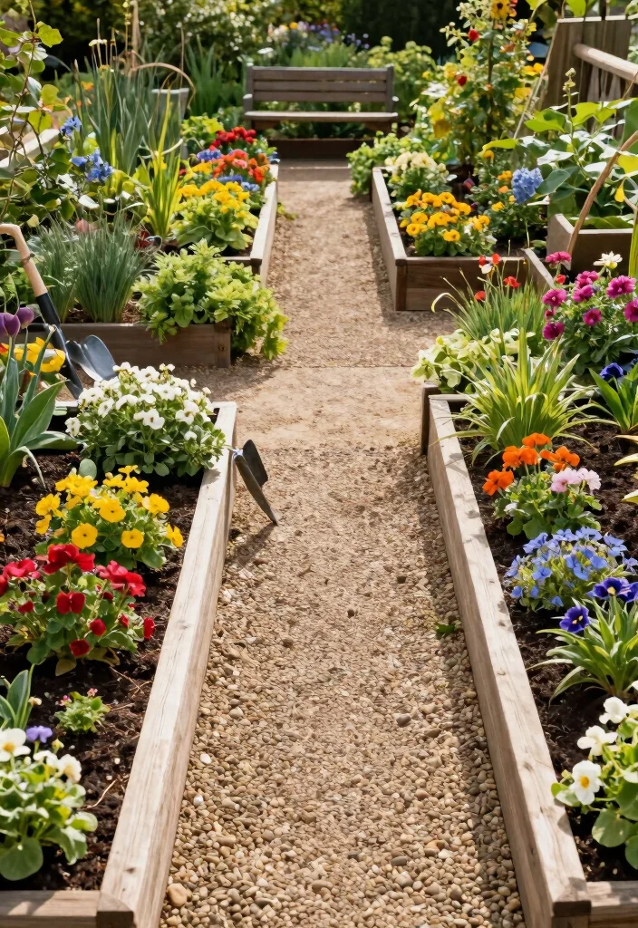 18 Garden Design Raised Beds Ideas With Organized Beauty - 5. Raised Beds with Pathways 1