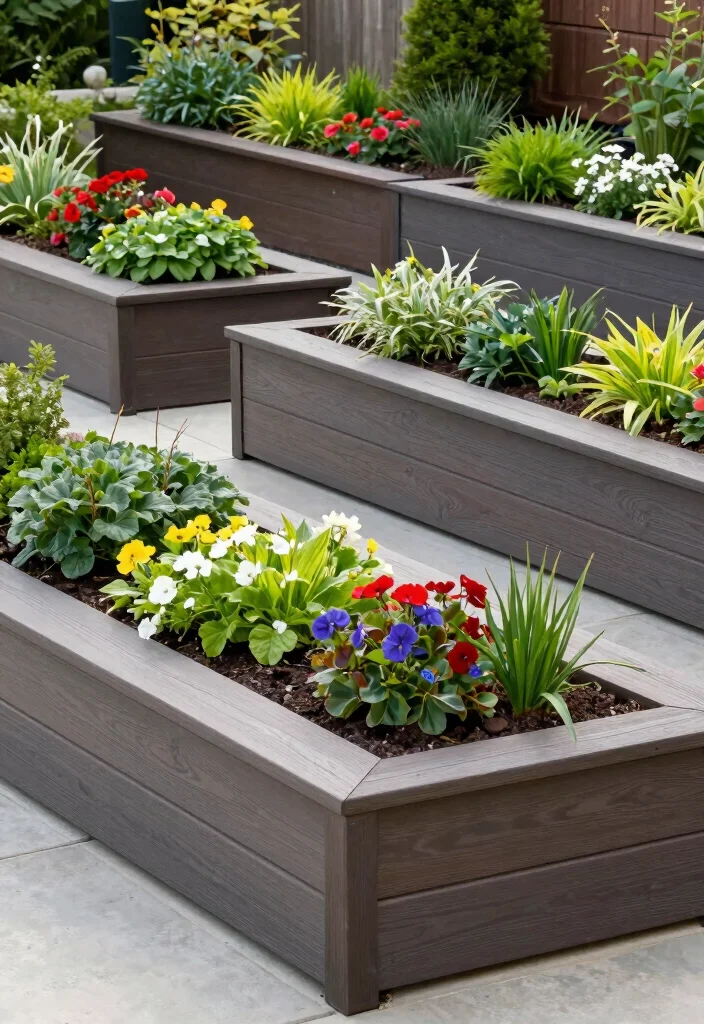 18 Garden Design Raised Beds Ideas With Organized Beauty - 8. Composite Lumber Raised Beds 1