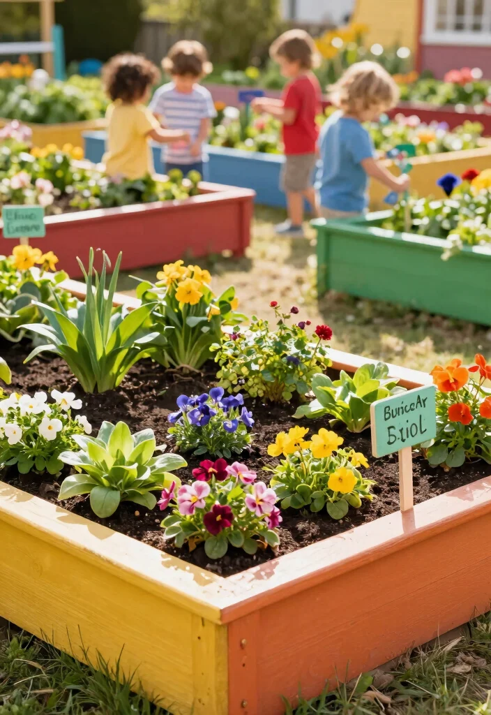 18 Garden Design Raised Beds Ideas With Organized Beauty - 9. Children’s Garden Raised Beds 1