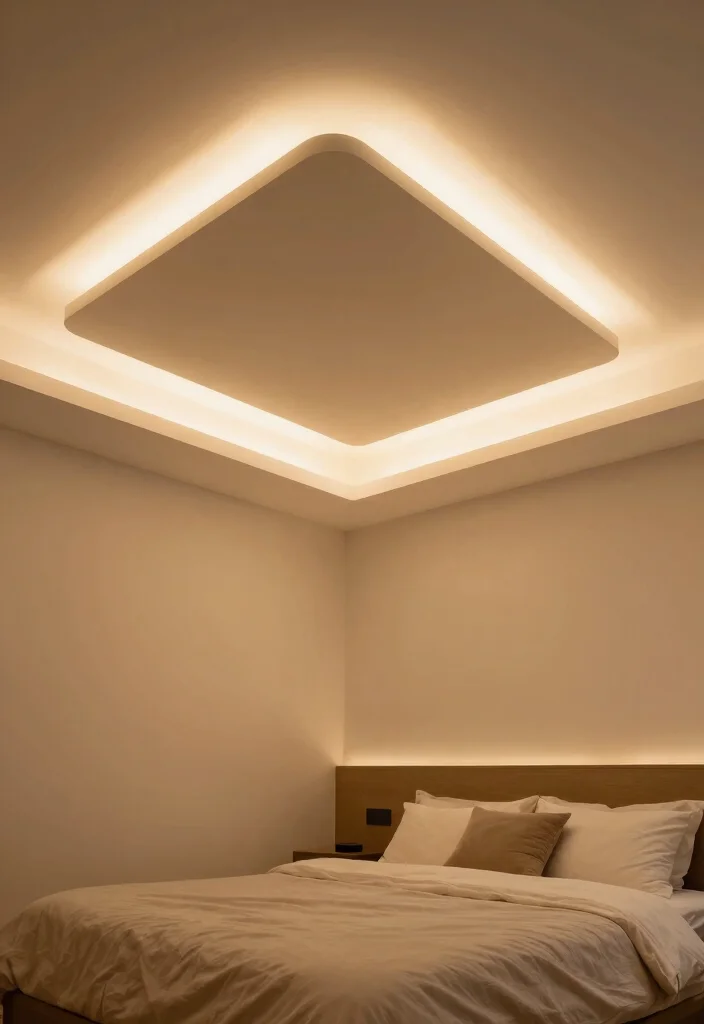 18 Gypsum Ceiling Design Bedroom Modern Ideas With Clean Finish - 11. Softly Illuminated Tray Ceilings 1