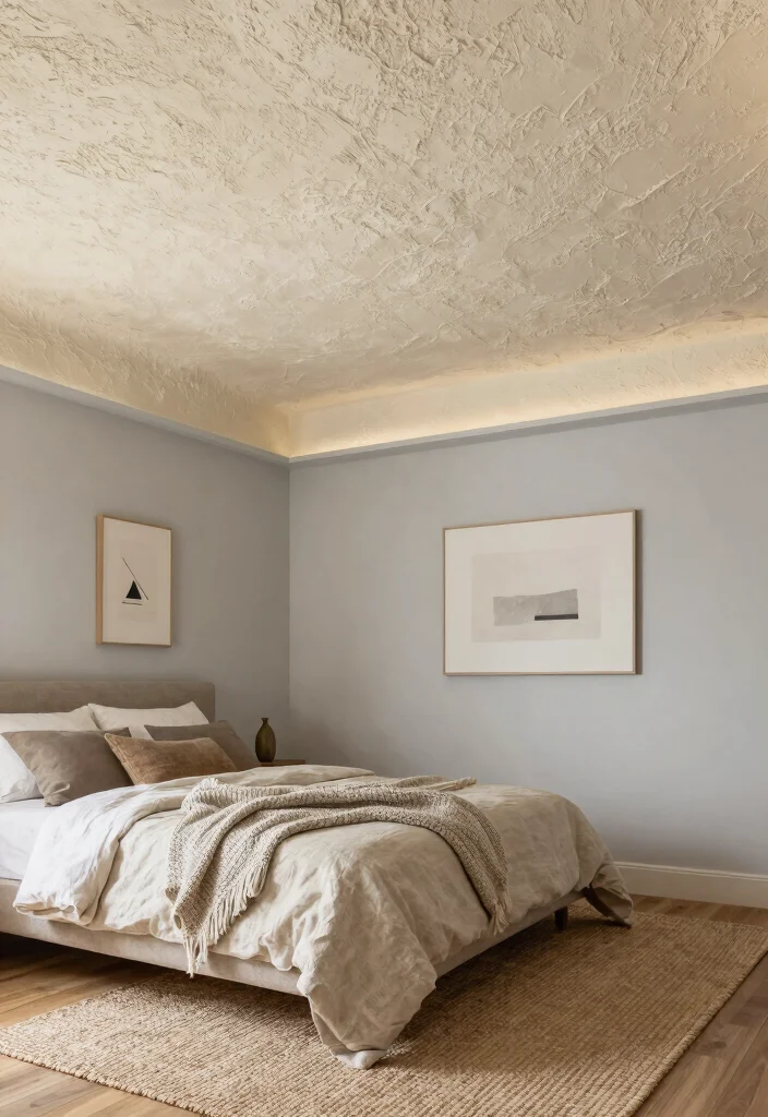 18 Gypsum Ceiling Design Bedroom Modern Ideas With Clean Finish - 4. Textured Finishes 1