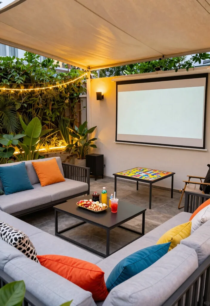18 Living Room Terrace Ideas That Blend Indoors & Out - 7. Outdoor Entertainment Area 1