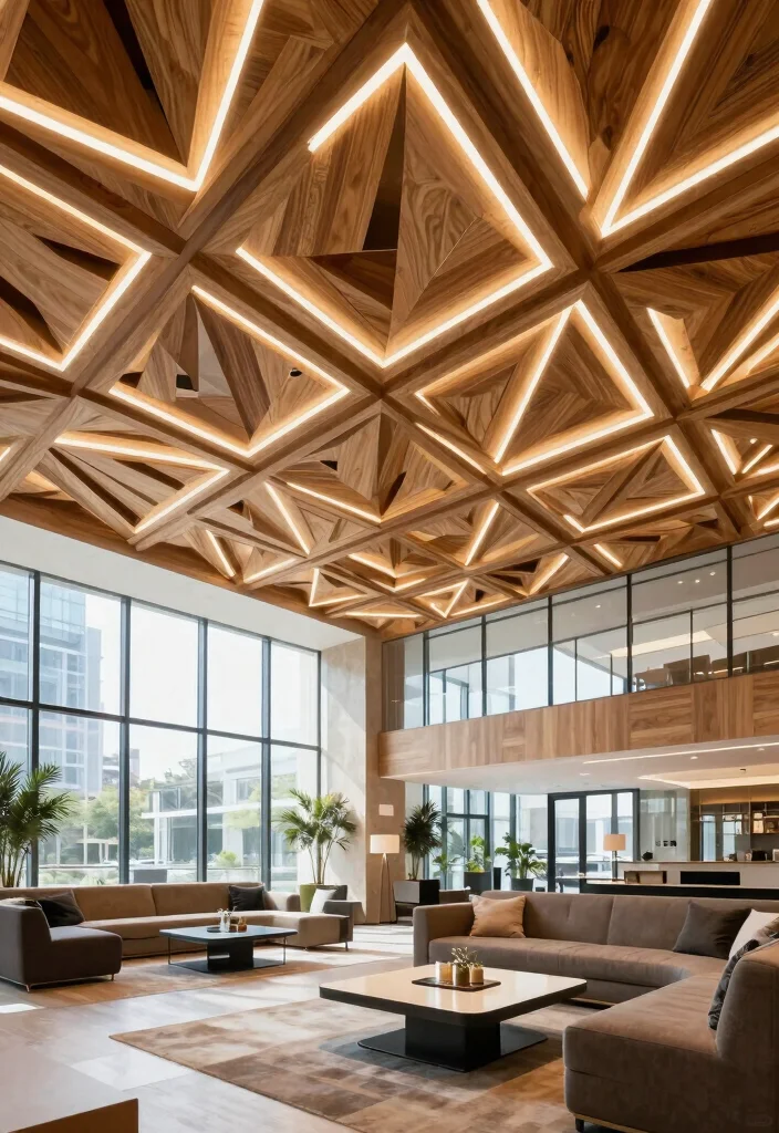 18 Lobby Ceiling Design 2026 Trending Ideas That Make a Grand First Impression - 3. Geometric Patterns 1
