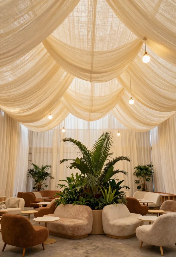 18 Lobby Ceiling Design 2026 Trending Ideas That Make a Grand First Impression - 4. Fabric and Textile Canopies 1