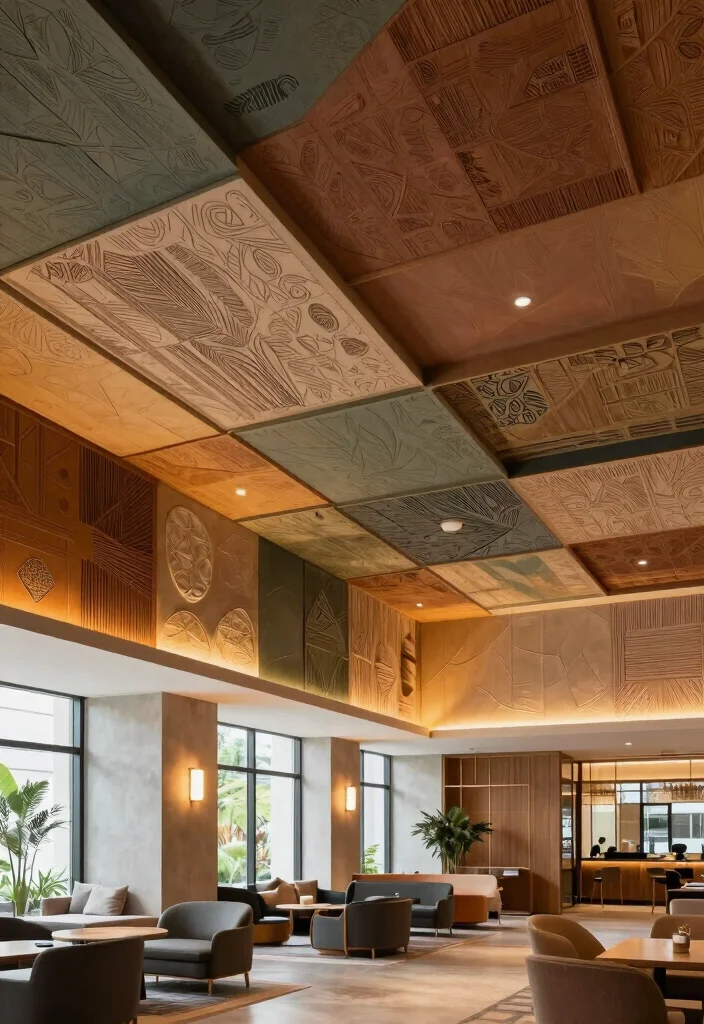 18 Lobby Ceiling Design 2026 Trending Ideas That Make a Grand First Impression - 7. Textured Ceiling Panels 1