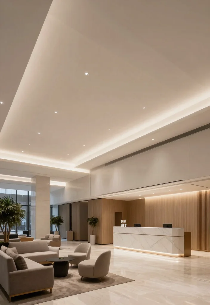 18 Lobby Ceiling Design 2026 Trending Ideas That Make a Grand First Impression - 9. Recessed Ceiling Lighting 1