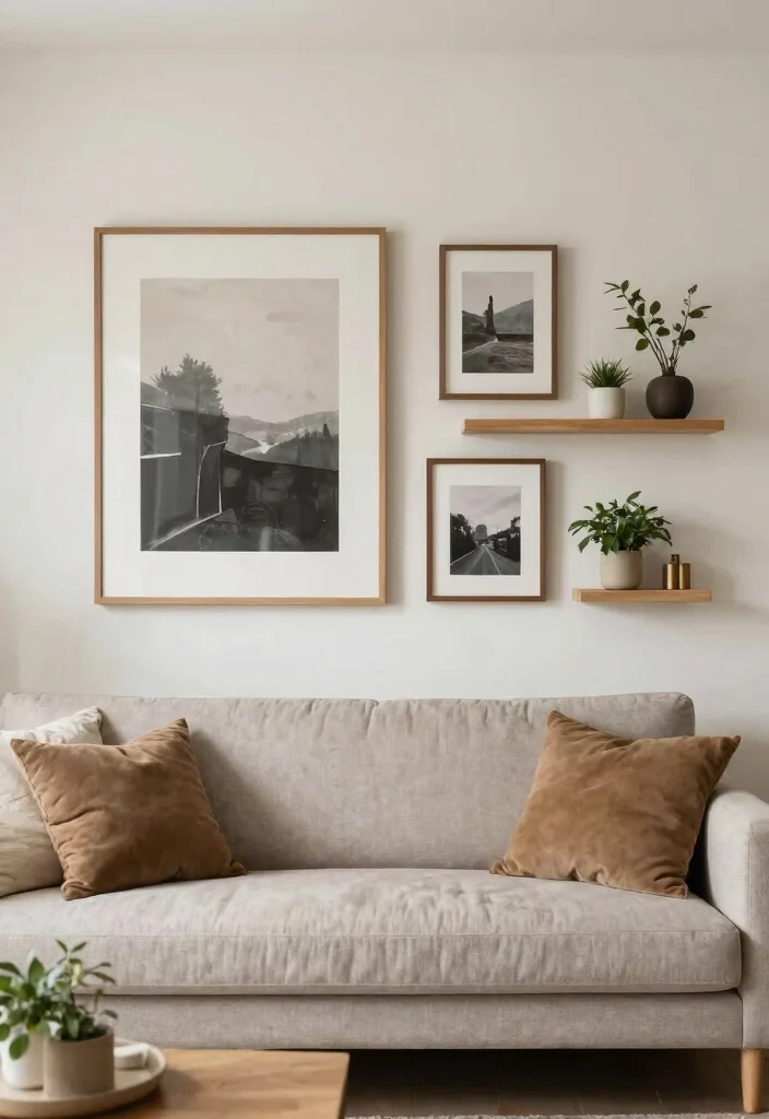 18 Modern Farmhouse Living Room Ideas With Warm Minimal Vibes 18 18 Modern Farmhouse Living Room Ideas With Warm Minimal Vibes - 18. Minimalist Wall Decor 1