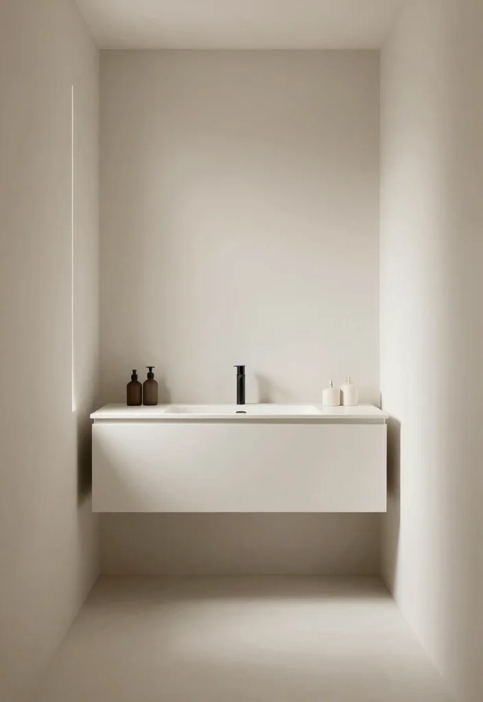 18 Modern Farmhouse Powder Room Ideas With Chic Details - 16. Minimalist Approach 1