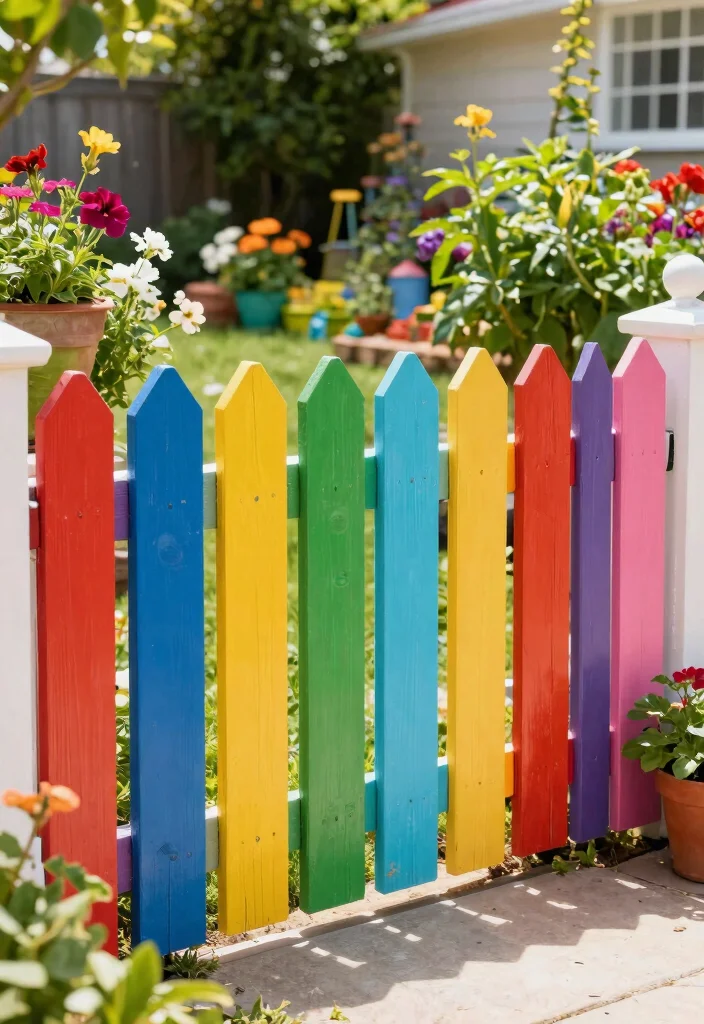 18 Small Fence Front Yard Ideas With Cute Boundaries - 11. Colorful Vinyl Fence 1