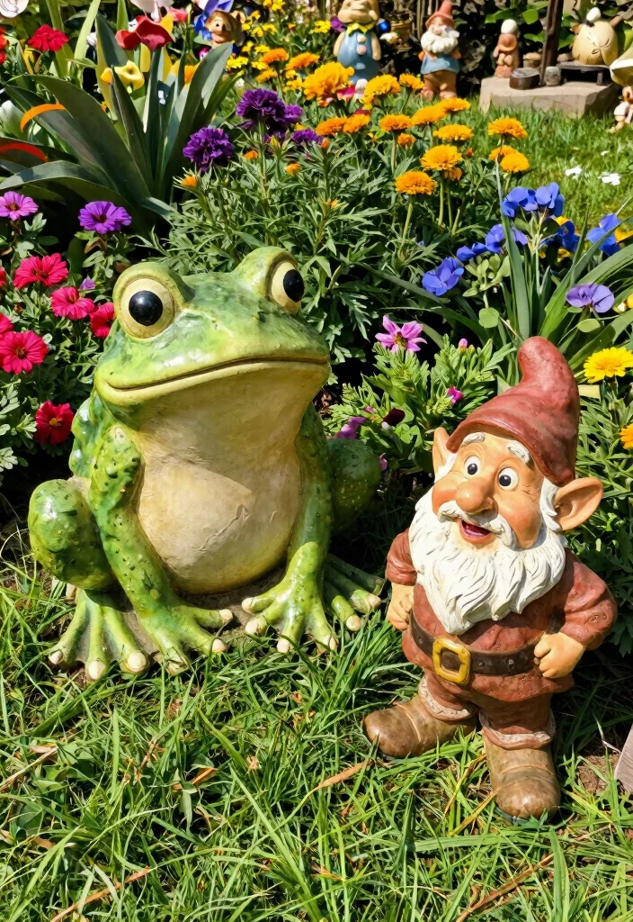 18 Whimsical Front Yard Ideas With Playful Details 4 18 Whimsical Front Yard Ideas With Playful Details - 4. Quirky Garden Statues 1