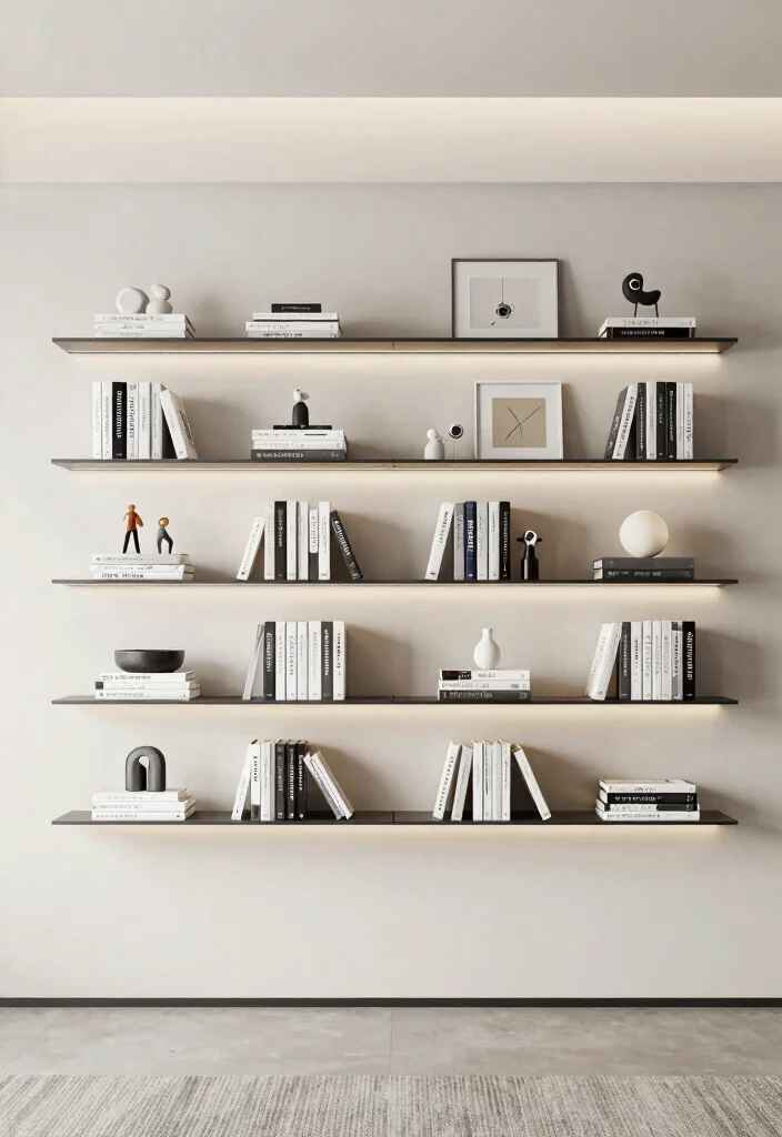 12 Bookshelf Decoration Ideas That Don't Collect Dust - 6. Utilize Wall-Mounted Shelves 1