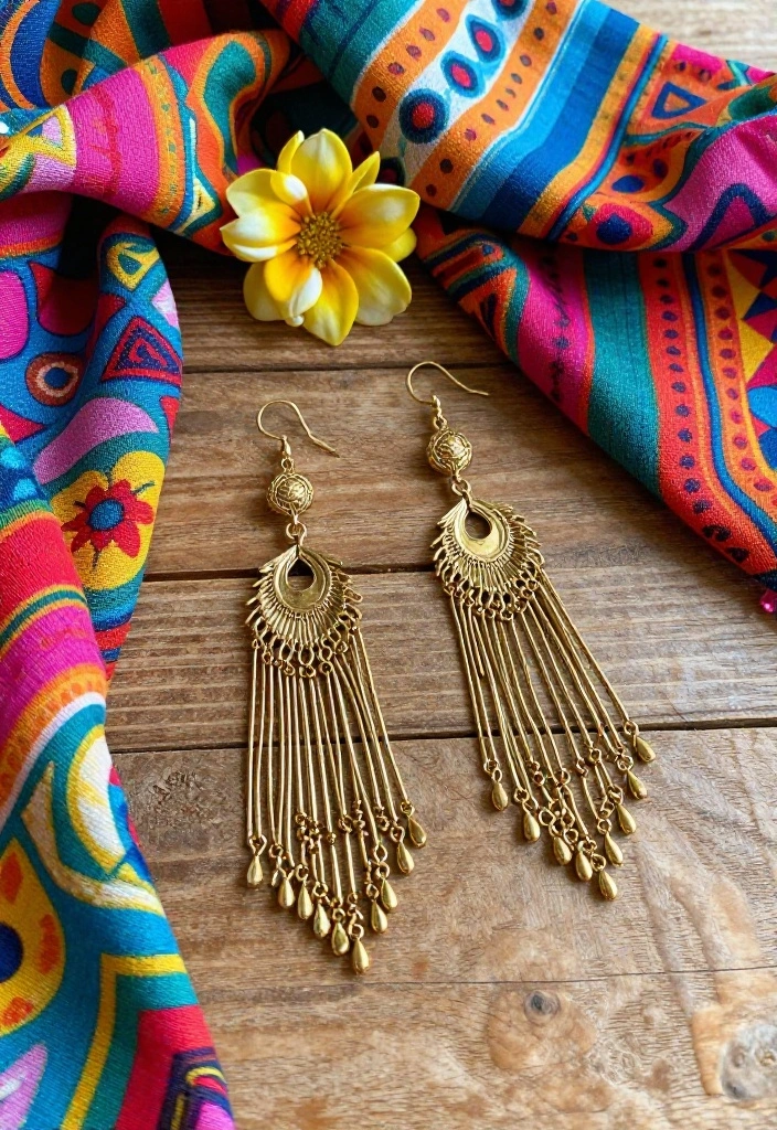 12 Gold Chandelier Earrings for Everyday Wear - 2. Boho Chic Cascading Earrings 1