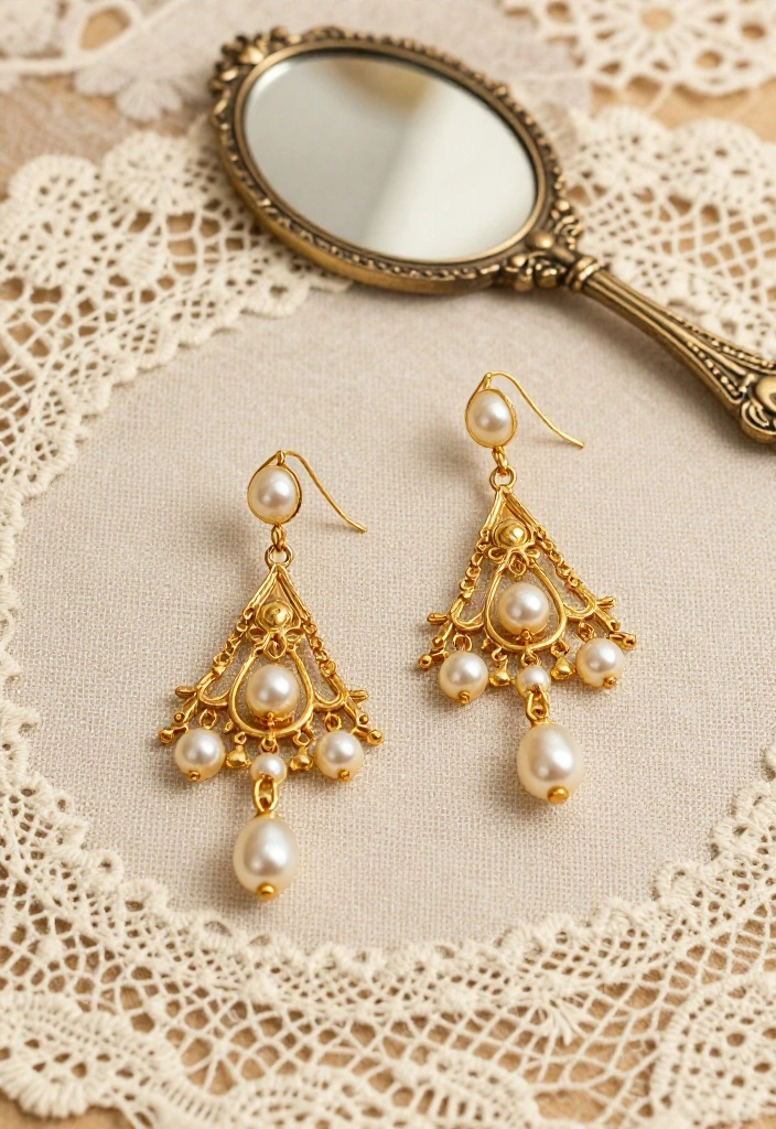 12 Gold Chandelier Earrings for Everyday Wear - 3. Vintage-Inspired Gold Drops 1