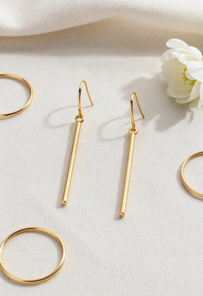 12 Gold Chandelier Earrings for Everyday Wear - 6. Minimalist Gold Linear Chandeliers 1