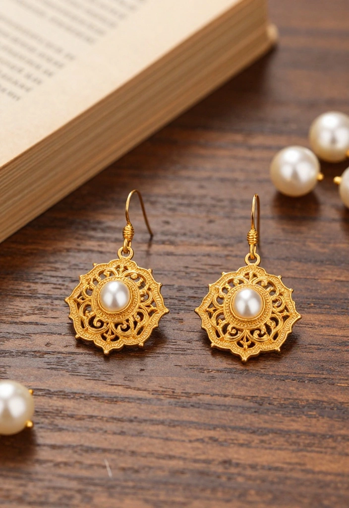 12 Gold Chandelier Earrings for Everyday Wear - 8. Classic Gold Filigree Design 1