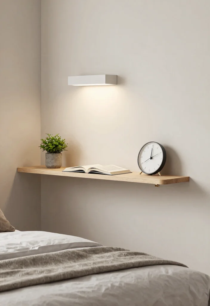 12 Guest Room Nightstand Ideas for Tight Spaces and No Outlets - 1. Floating Shelves for the Modern Touch 1