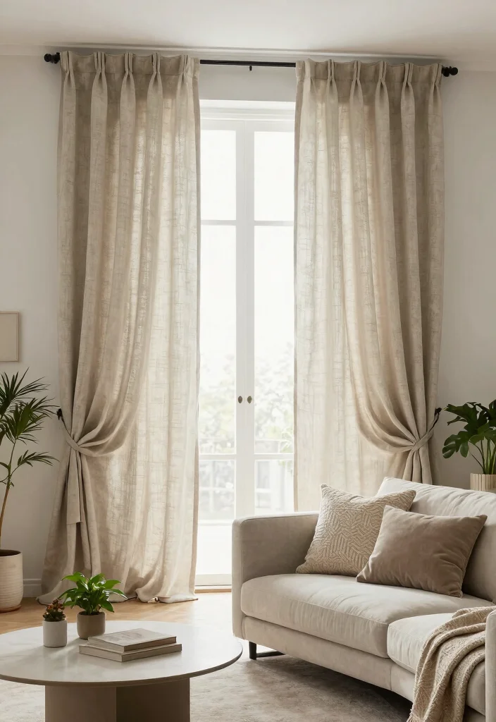 12 Minimalist Curtains Living Room Designs That Block Light - 1. Soft Linen Blackout Curtains 1