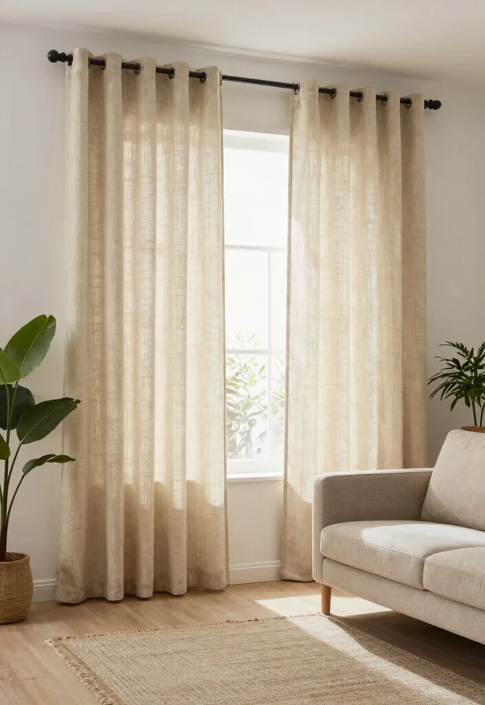 12 Minimalist Curtains Living Room Designs That Block Light - 10. Eco-friendly Hemp Curtains 1