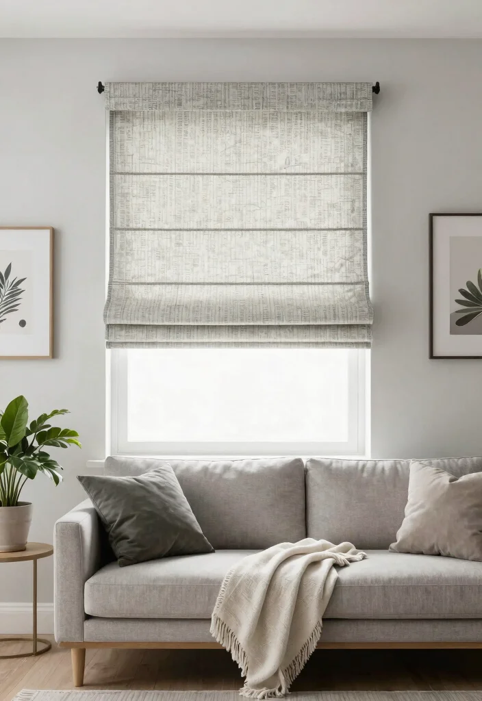 12 Minimalist Curtains Living Room Designs That Block Light - 4. Dual-Purpose Roman Shades 1