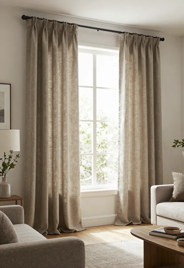 12 Modern Living Room Curtains for Minimalist Spaces - 12. Recycled Fabric Curtains 1