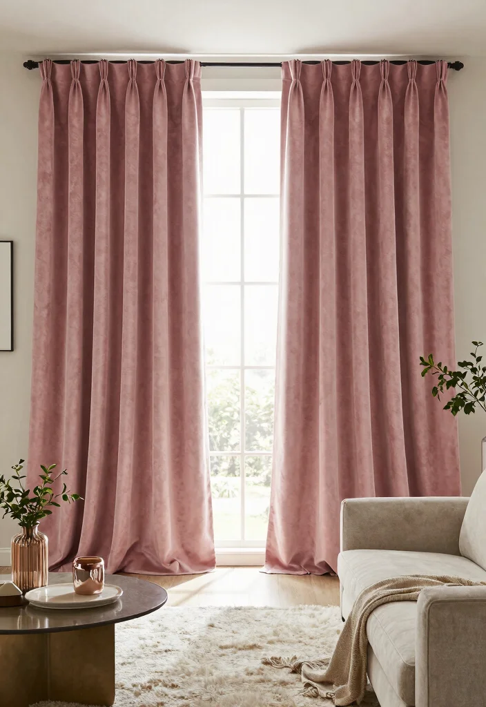 12 Modern Living Room Curtains for Minimalist Spaces - 4. Organic Cotton Velvet Curtains 1