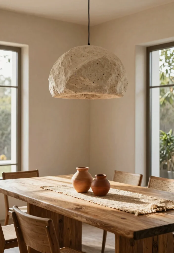 12 Stone Pendant Light Ideas That Add Weight Without Dark Corners - 1. Earthy Raw Stone Fixtures 1