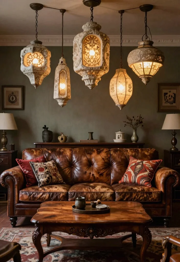 12 Stone Pendant Light Ideas That Add Weight Without Dark Corners - 4. Vintage-Inspired Stone Fixtures 1