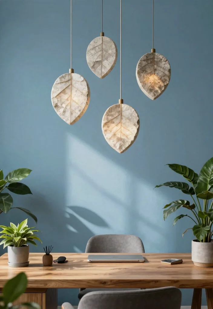 12 Stone Pendant Light Ideas That Add Weight Without Dark Corners - 6. Nature-Inspired Shapes 1