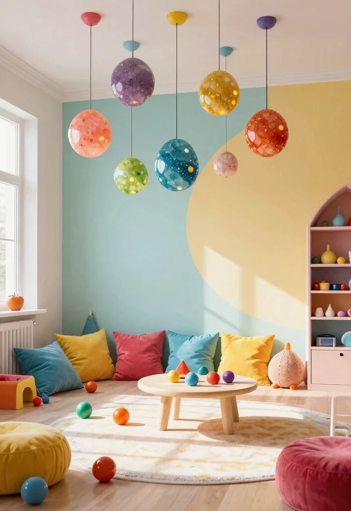 12 Stone Pendant Light Ideas That Add Weight Without Dark Corners - 9. Bold Colorful Stones 1