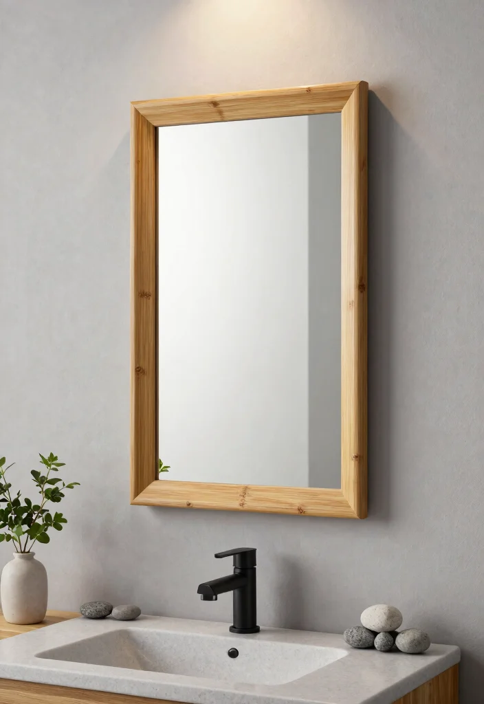 12 Wood Bathroom Mirror Ideas That Resist Humidity Warping - 11. Eco-Friendly Bamboo Mirror 1