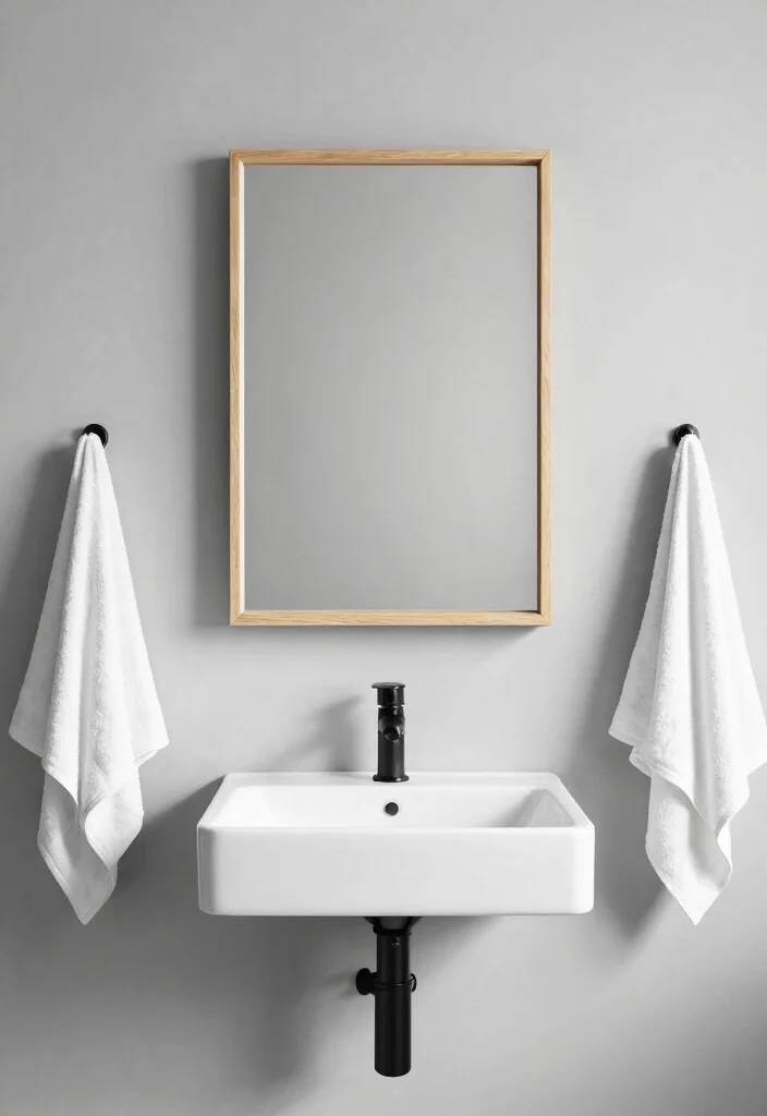 12 Wood Bathroom Mirror Ideas That Resist Humidity Warping - 4. Minimalist Rectangular Mirror 1