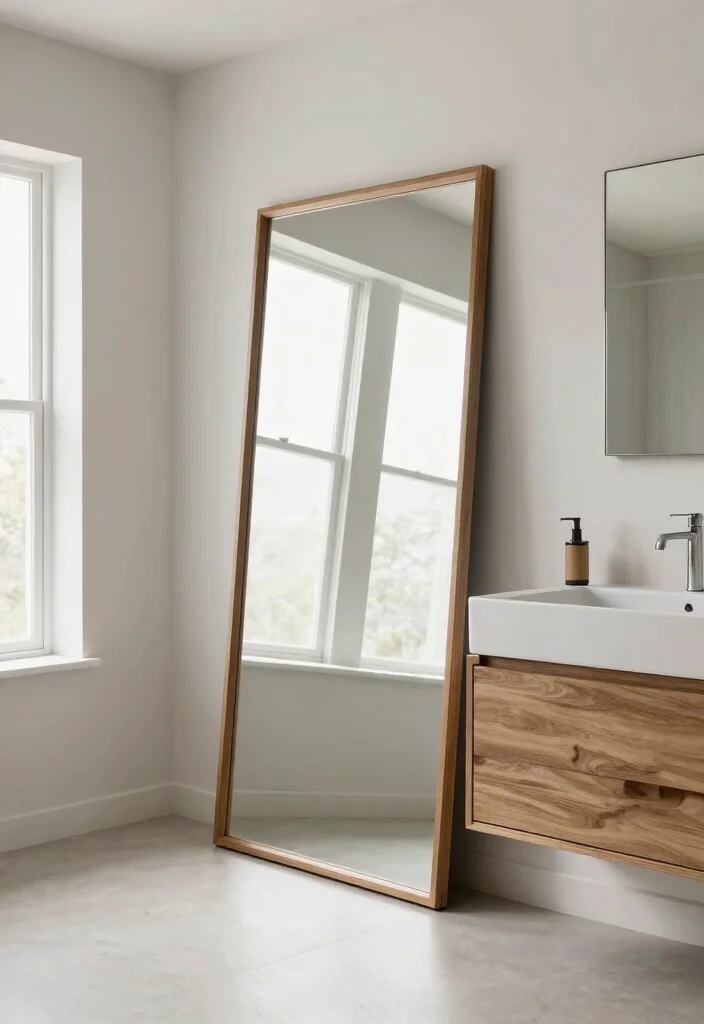 14 Bathroom Vanity Mirror Ideas That Fit Above Any Sink Width - 12. Large Floor Mirrors 1